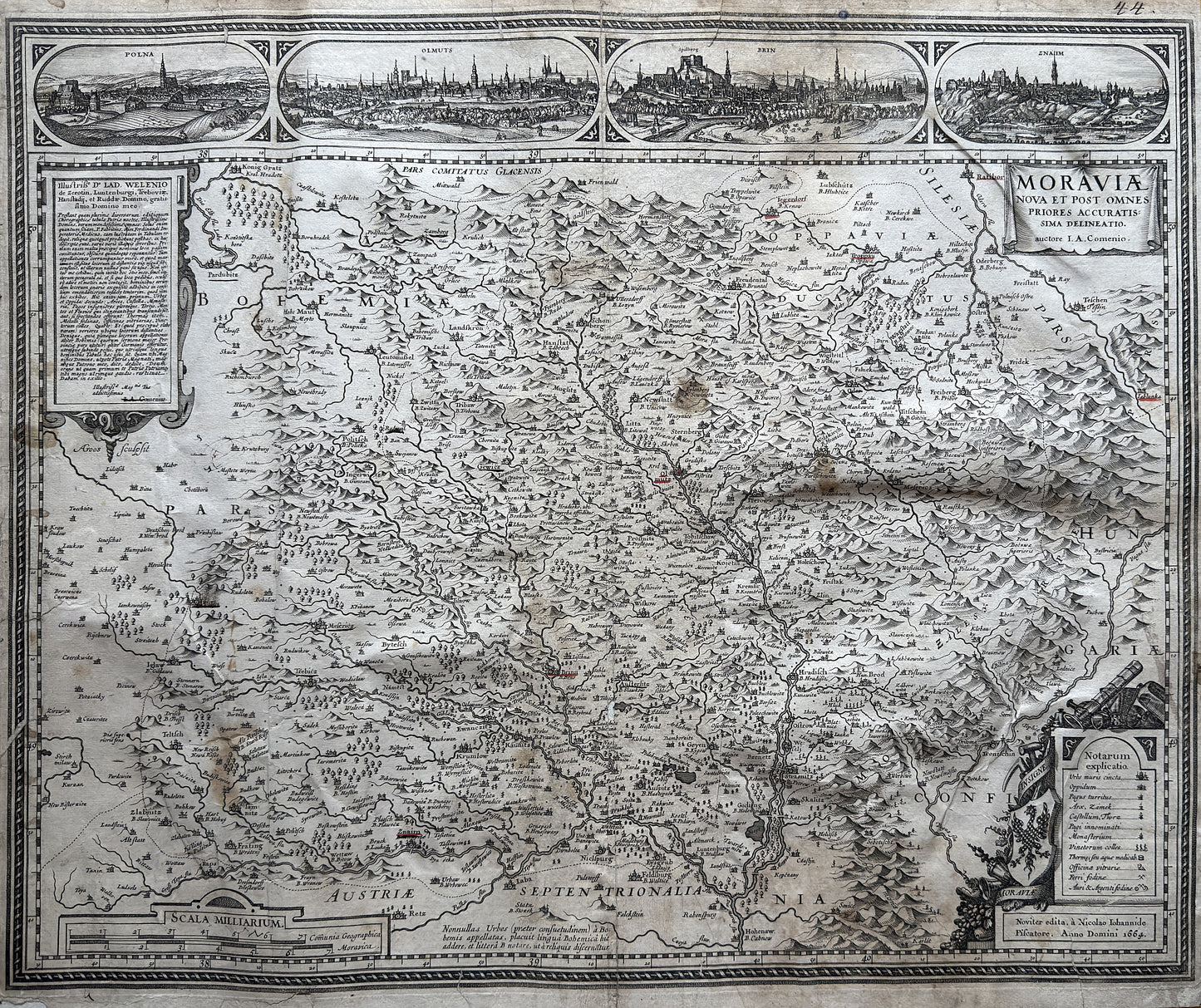 Comenius’ Map of Moravia (Visscher’s edition, 1664)