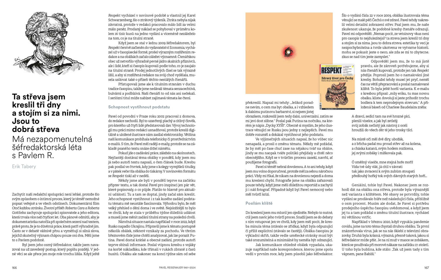 Pavel Reisenauer: Tvorba pro Respekt, obrazy, kresby, ilustrace, fotografie