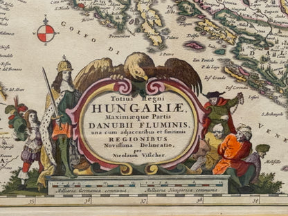 Nicolaus Visscher: Kingdom of Hungary and Danube river
