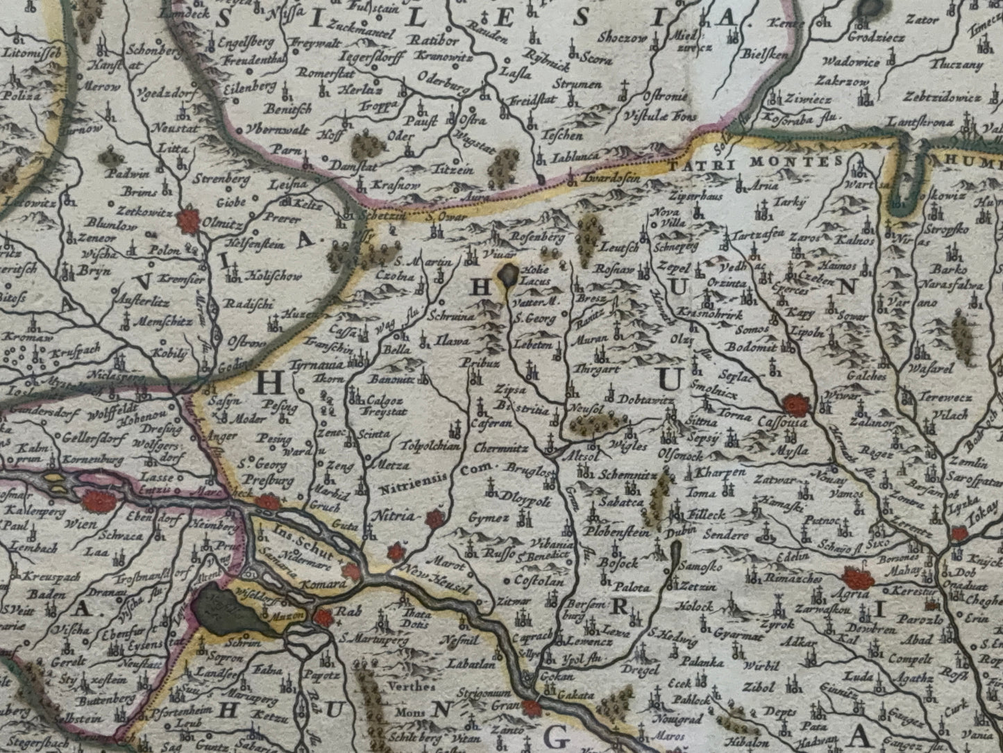 Nicolaus Visscher: Kingdom of Hungary and Danube river